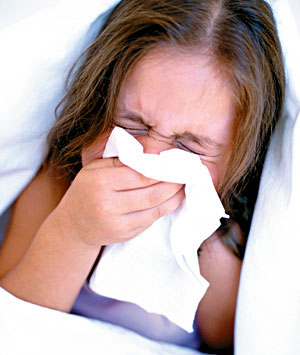Person experiencing allergy-like symptoms associated with indoor mold exposure and poor indoor air quality.